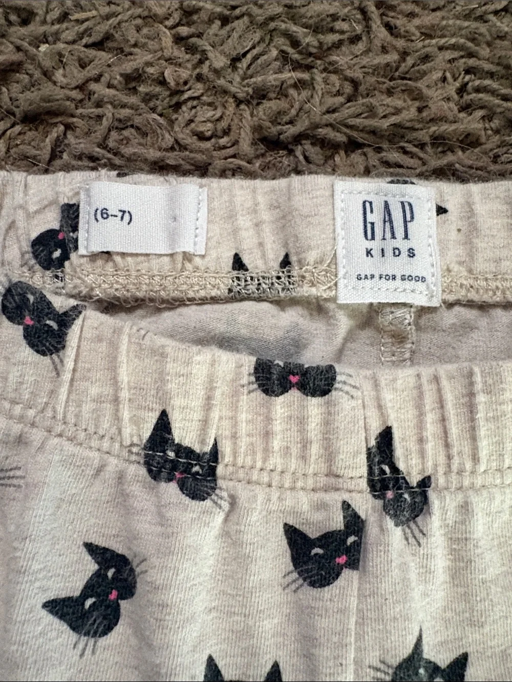 GAP Pink Long-Sleeve Cat Sequin Pajama Set